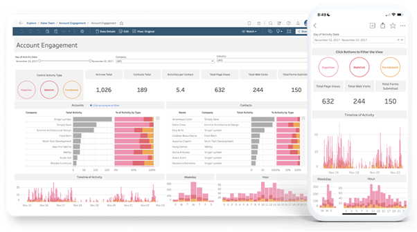 Example of Tableau visualization